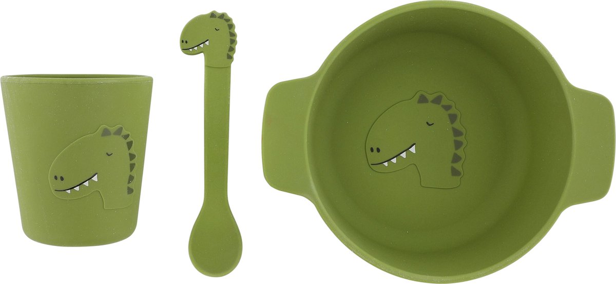 Trixie Silikon Eetset - Mr. Dino