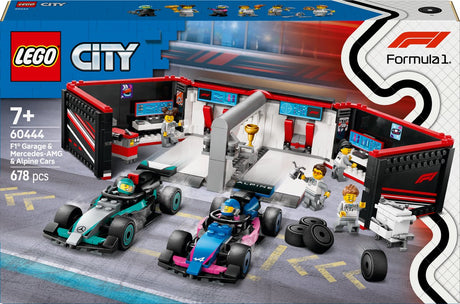 Lego city 60444 f1 garage with mercedes amg and alpine cars