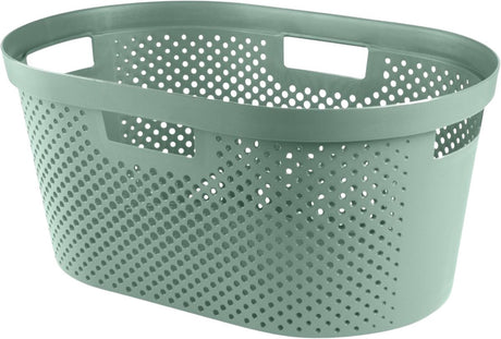 Curver - infinity recyklované tečky - koš na prádlo - 40l - zelený