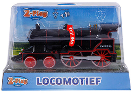 Locomotiva fundida de 2 jogos com luz e som, 14 cm