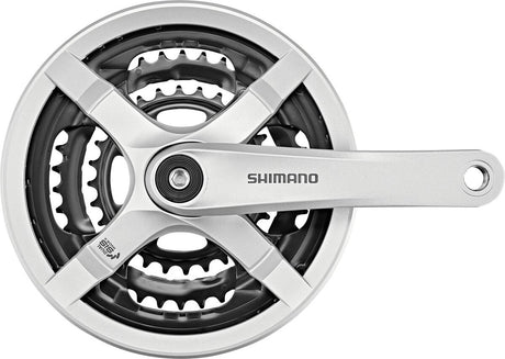 Shimano Crankset 6 7 8-Gang – 175 mm – 48 38 28 Zänn – Sëlwer