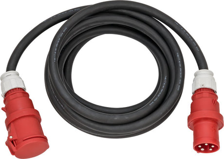 Brennerstuhl cee extension cable ip44 (20m cable, h07rn-f 5g16.0, 400v 63a 5-pin with cee plug and coupling, for outdoor ip44, made in germany) black