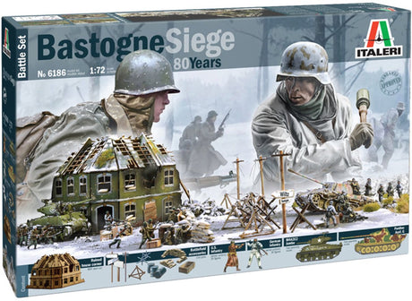 Italeri modellsett diorama - 6186 bastogne beleiring 80 år - diorama - kampsett plast - 1:72 - modellbygging