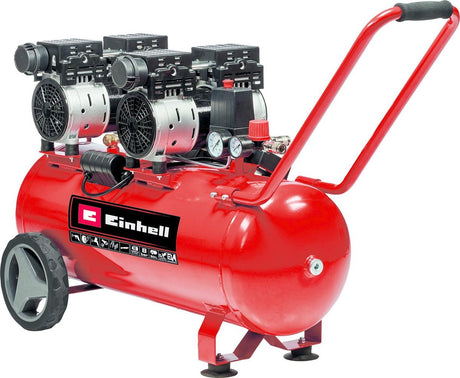Compressore elettrico Einhell te-ac 50 silent - 1500 w - 8 bar - serbatoio 50 l - capacità di aspirazione: 270 l min - 54 db (più silenzioso dei normali compressori) - oil-free
