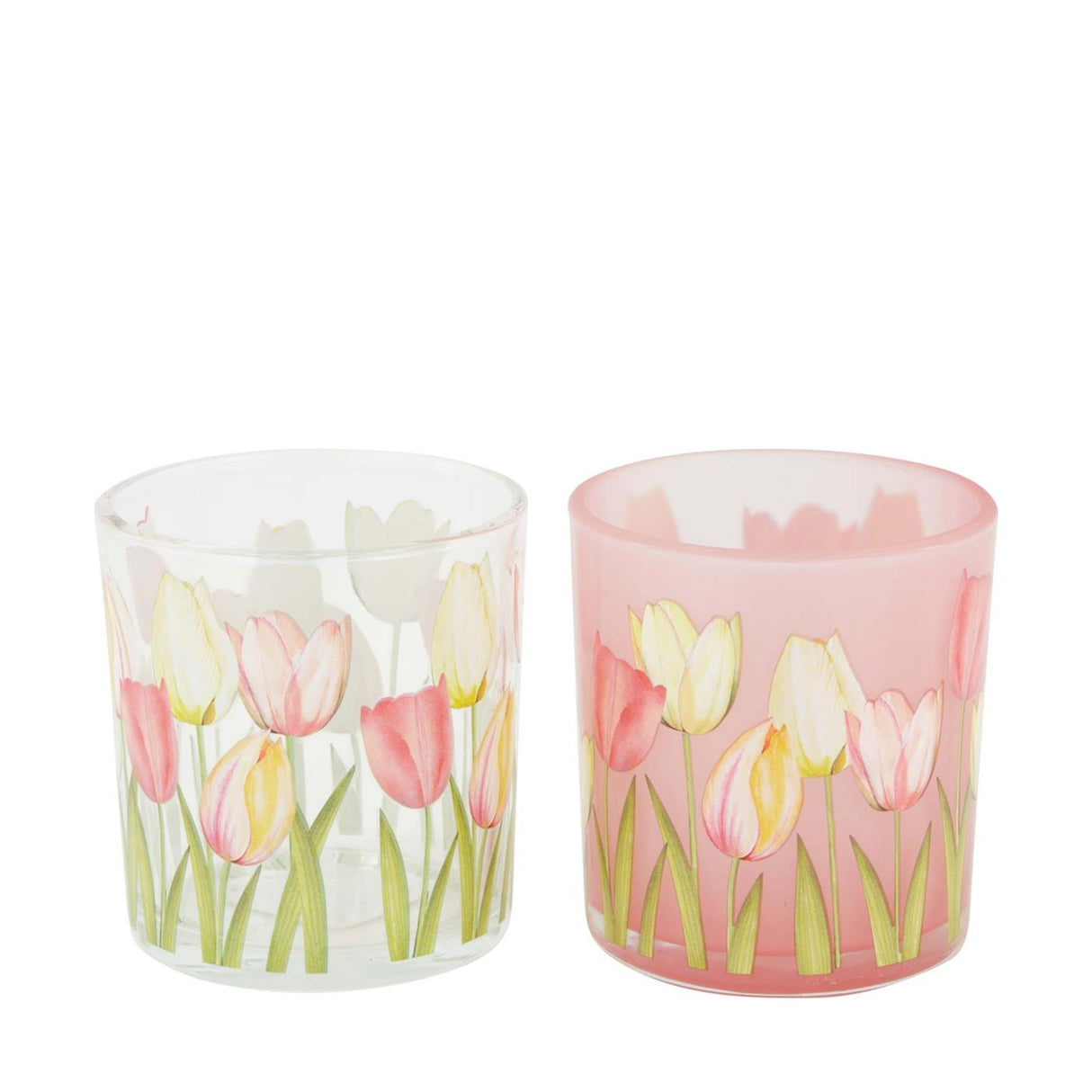 Dijk natural collections tealight holder tulip print ø7.3xh8cm