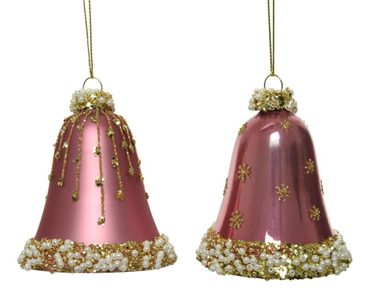 Decoris Chrëschtdag Pendant Set Auer Set vun 2 Stéck rosa