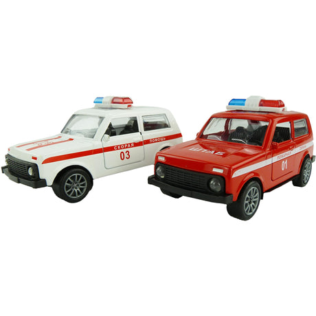 Aro police jeep pull back 11cm assorted