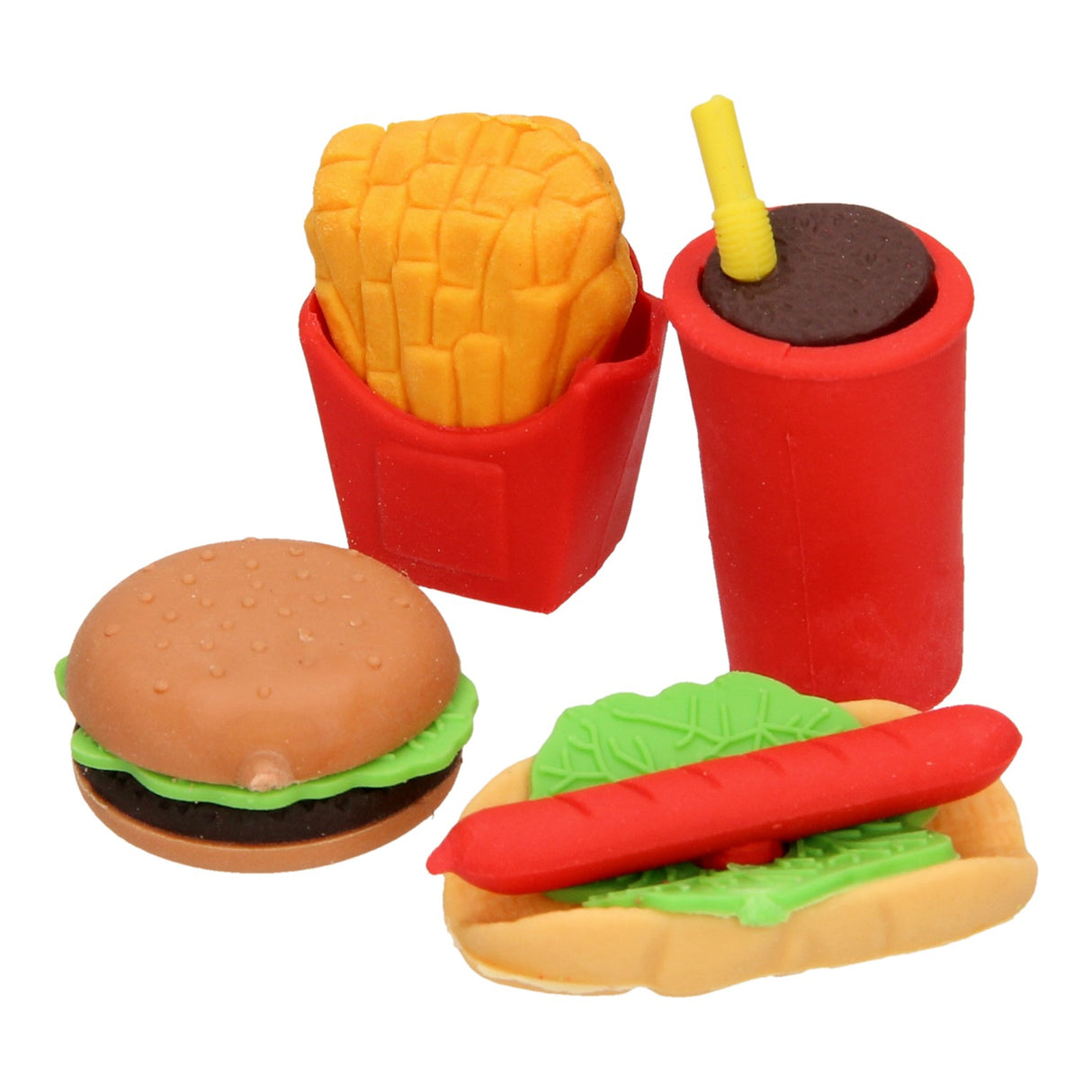 Duckiez fast food erasers, 4 pcs.