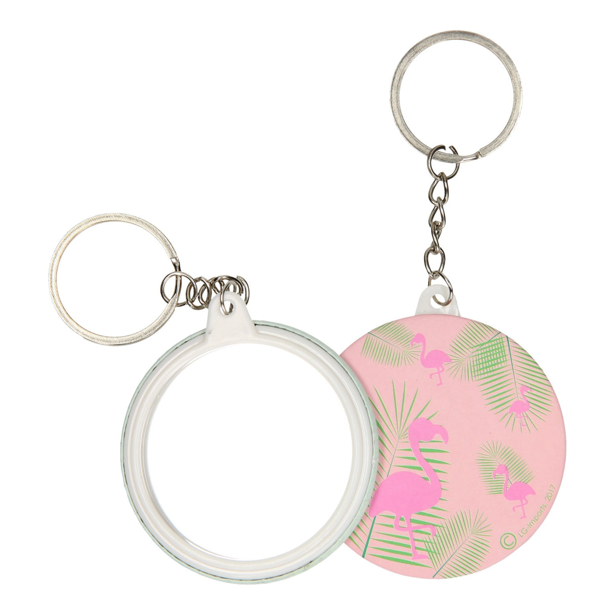 LG Import Schlëssel Ring Flamingo mam Spigel