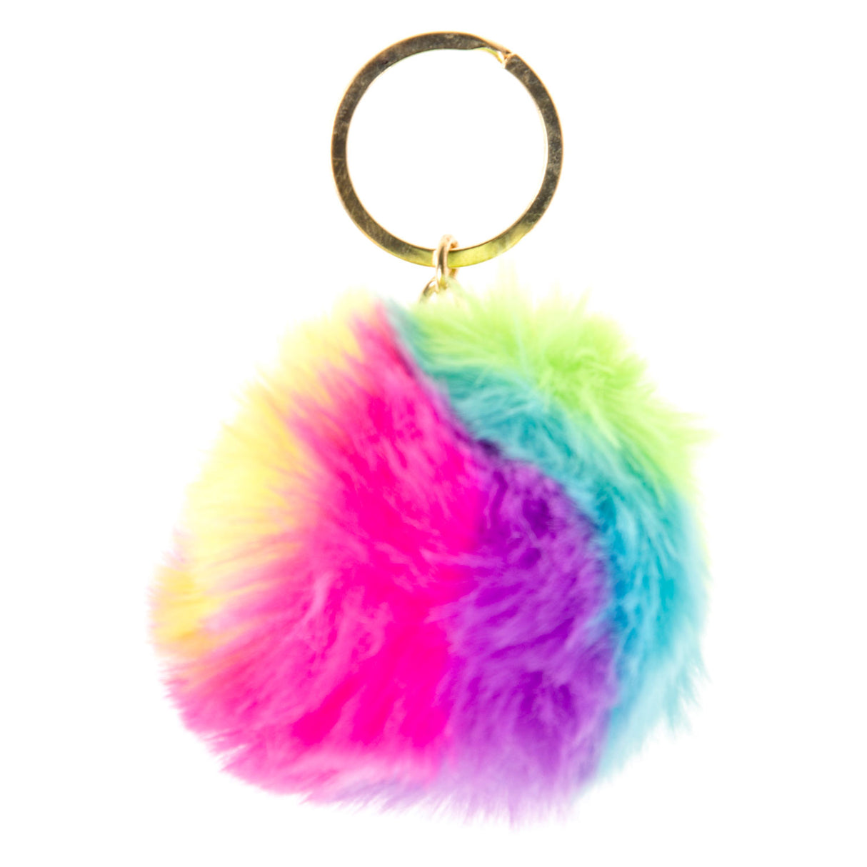 LG-Imports Fluffy Sleutelhanger Regenboog Bal, 12st.