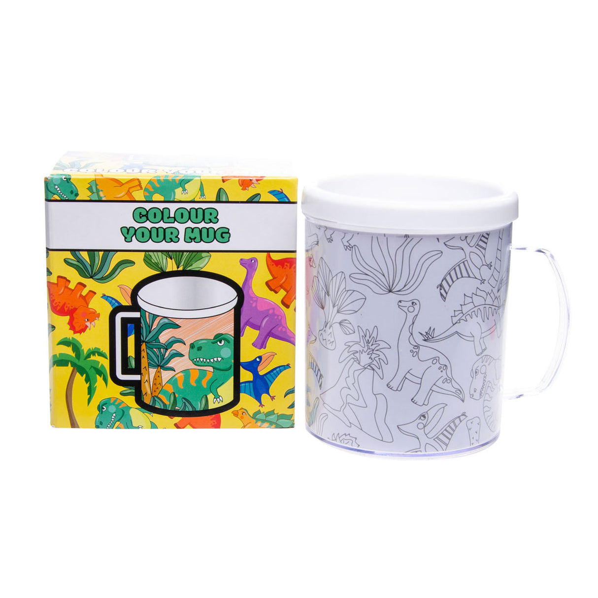 Colorea tu propia taza dino