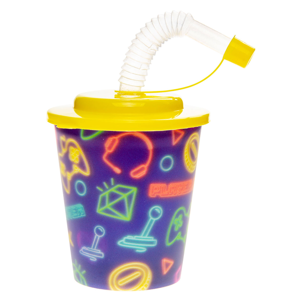 LG imports cup with lid and straw gamer, 12st.