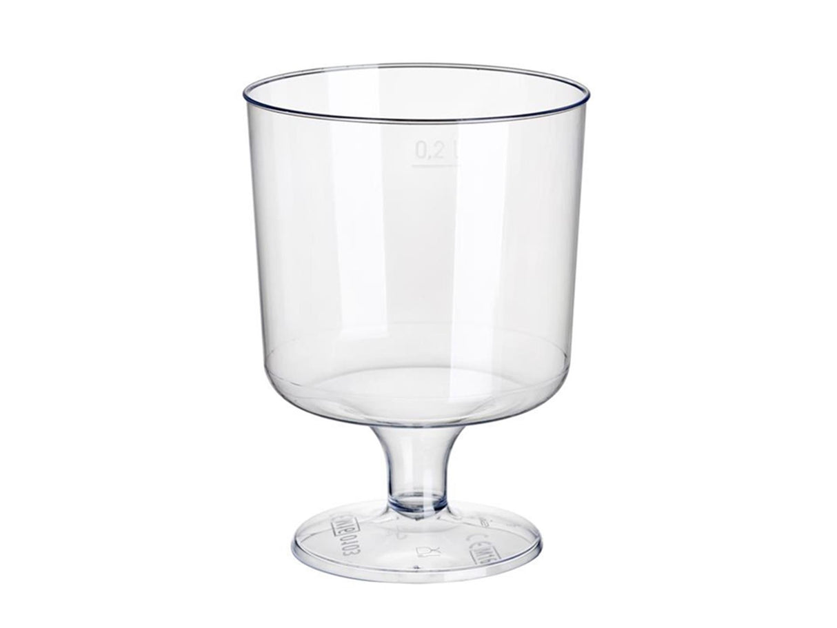 Papstar plastic wine glasses with base 200ml ø7.2x10cm crystal clear made of recyclable PS