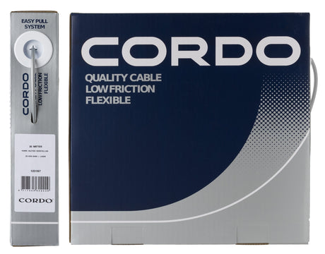 Cordo kabel buitenkabel versteller zilver 5mm 30 meter + liner werkplaats