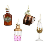 Decoris kersthanger drankfles glas ã˜8,5cm 4 assorti