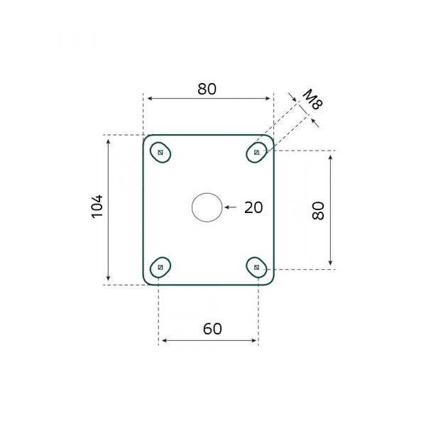 Tarsus Zwenkwiel 125 mm. white