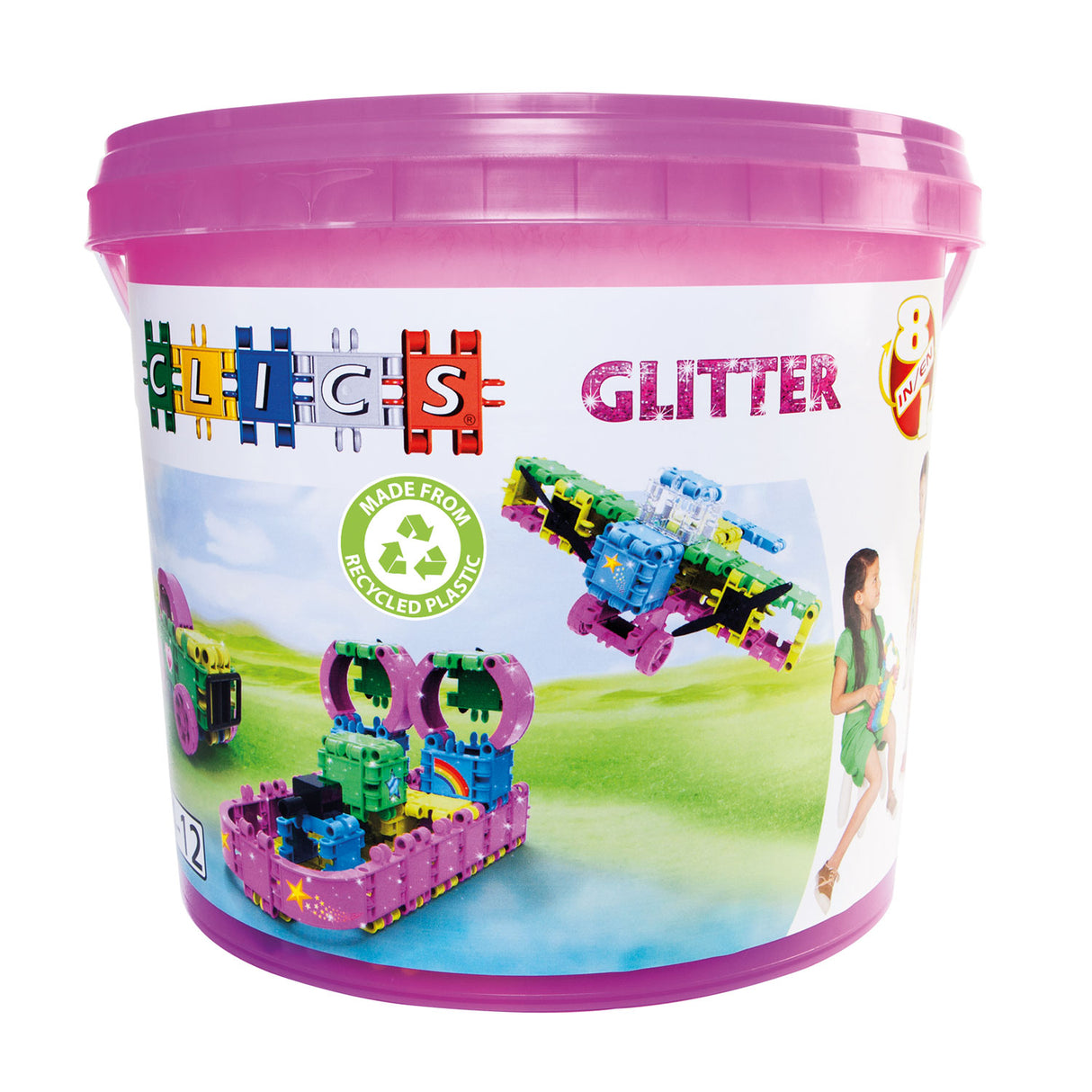 Bloki konstrukcyjne CLICS Glitter Building Zestaw 8in1