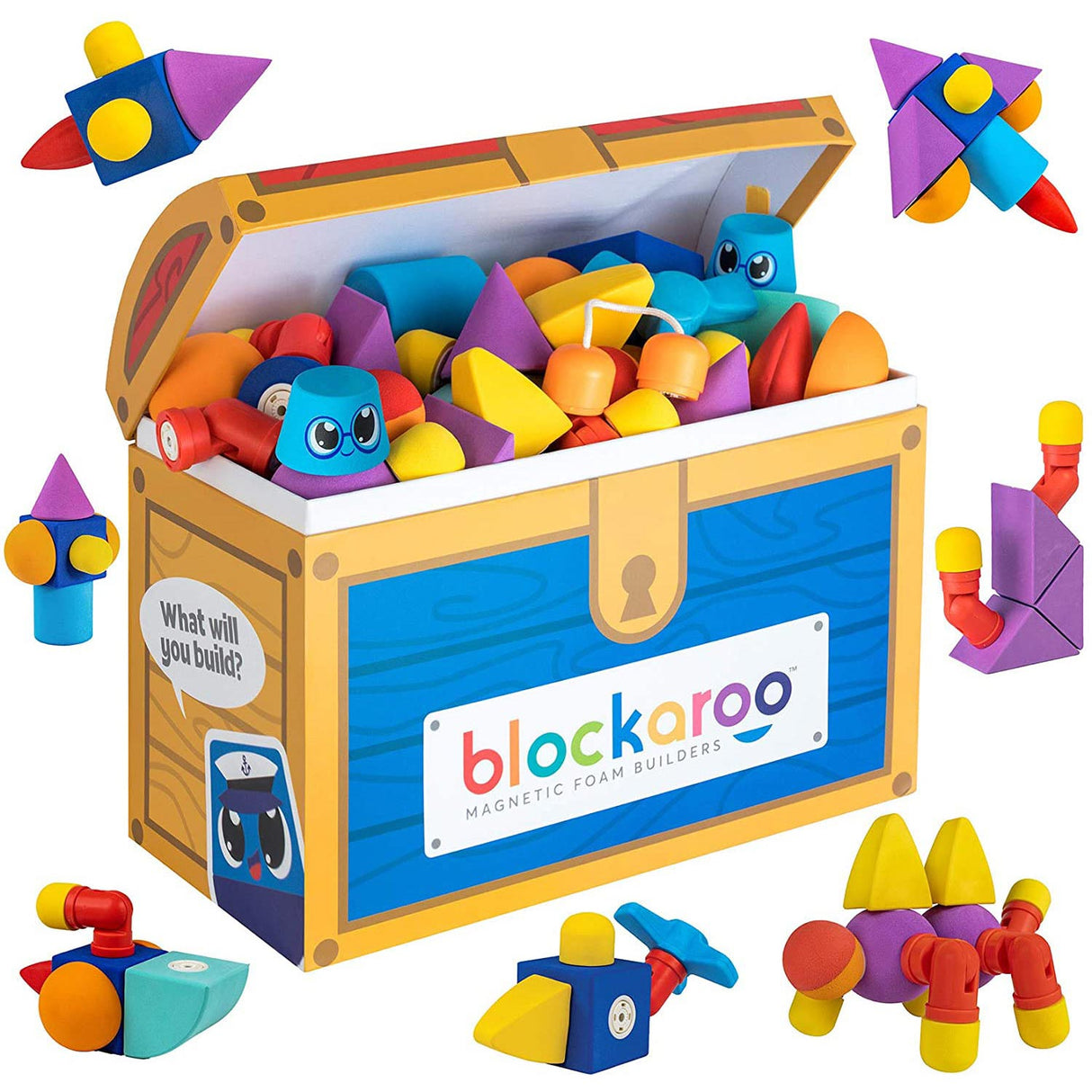 Blockaroo magnetisk skum blokkerer Treasury Box, 100dlg.