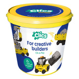 Clics builders 5-i-1 byggklossar - hållbara leksaker tillverkade av återvunnen plast - byggset 5 i 1 - leksaker 4,5,6,7,8 år pojkar och flickor - pedagogiska leksaker - montessorileksaker - byggleksaker