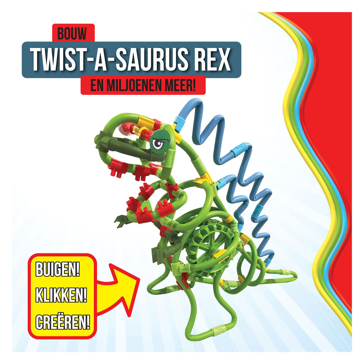 CLICS SPAGHETTEZ Twist-a-Saurus Rex Elastyczne pręty budowlane, 64dlg.