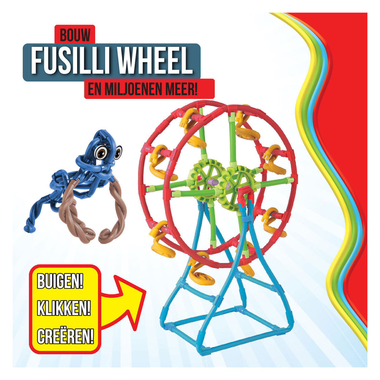 Clics spaghetteez fusilli ferris wheel flexible building rods, 46dlg.