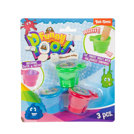 Toi-toys funny poo scheetputty in mini toilet -3st