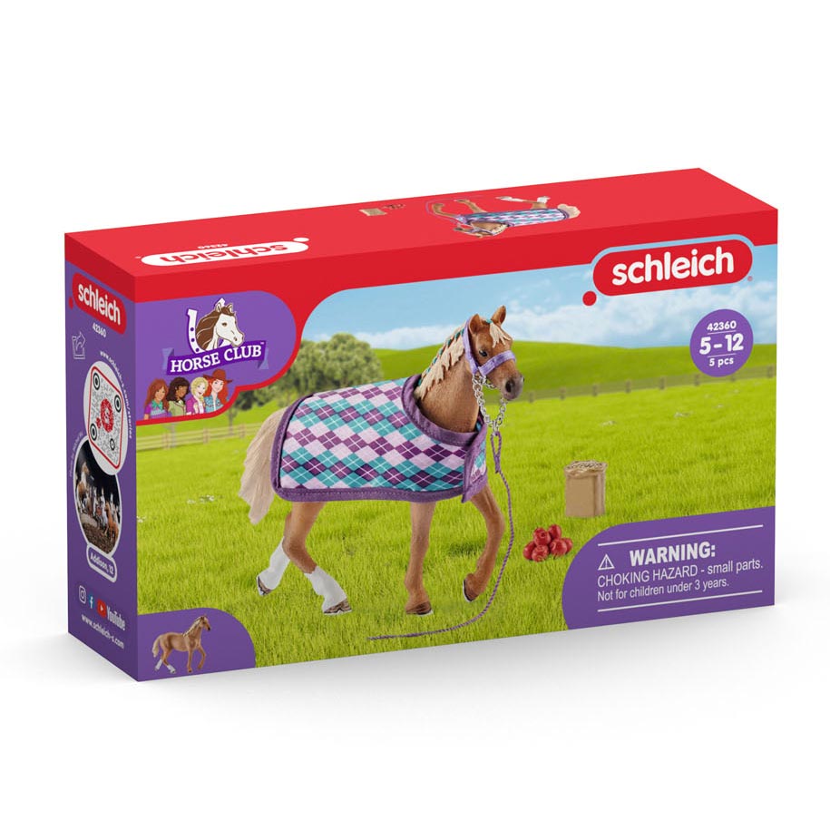 Schleich Horse Club English thoroughbred with blanket