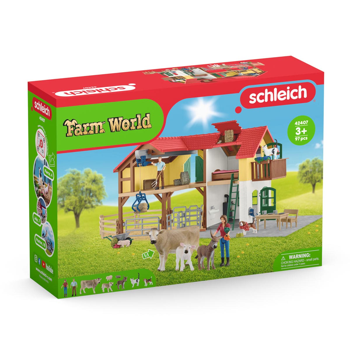 Schleich Farm World Farm ze stabilną i zwierzętami 42407