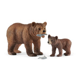 Schleich Wild Life Femenino oso pardo con oso pardo 42473