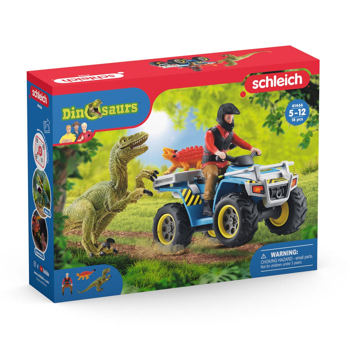 Der Flug von Schleich Dinosaur von Velociraptor auf Quad 41466