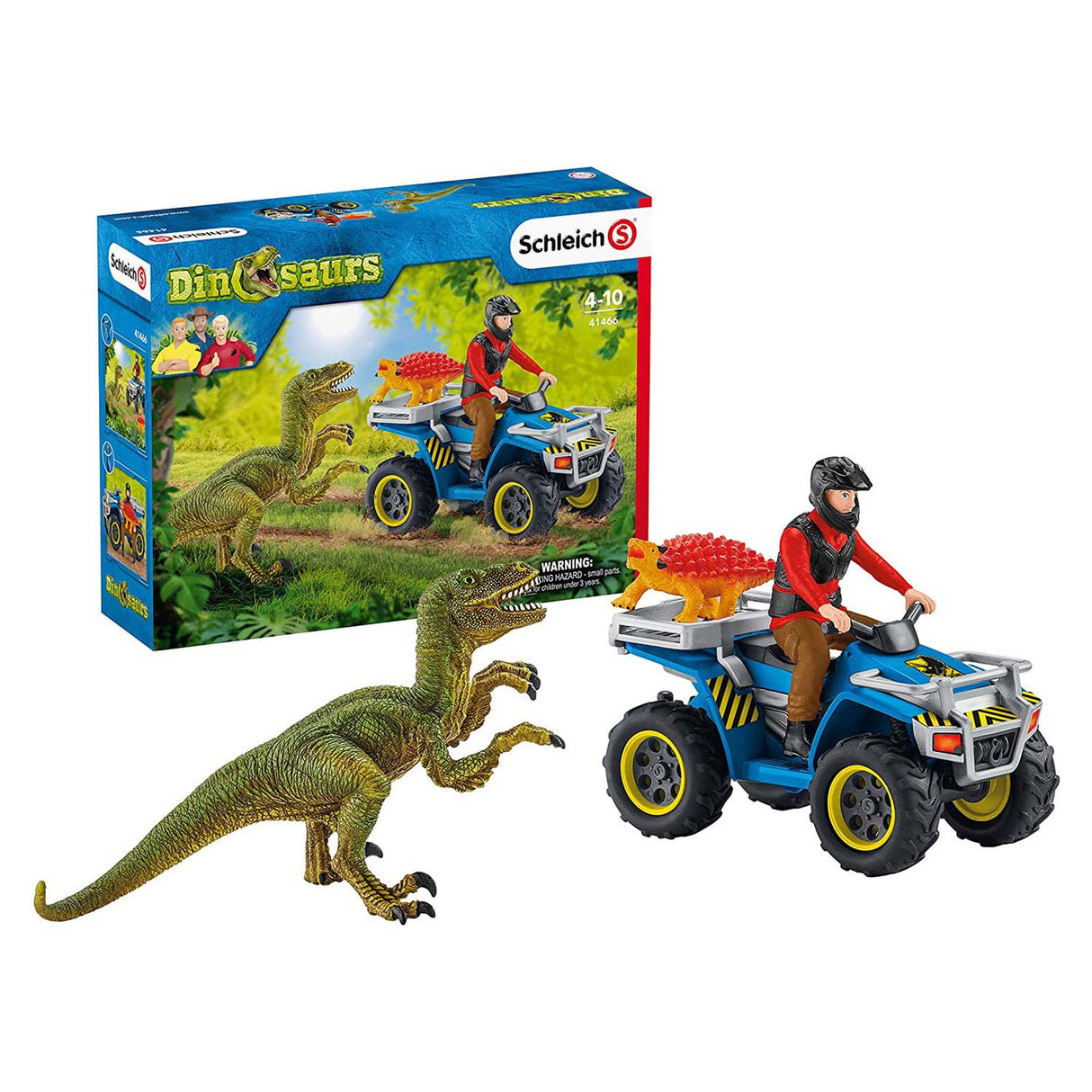 Schleich Dinosaurs flygning från Velociraptor på Quad 41466