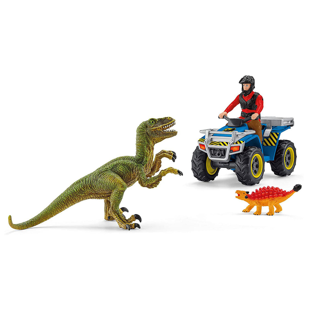 Schleich Dinosaurs flygning från Velociraptor på Quad 41466