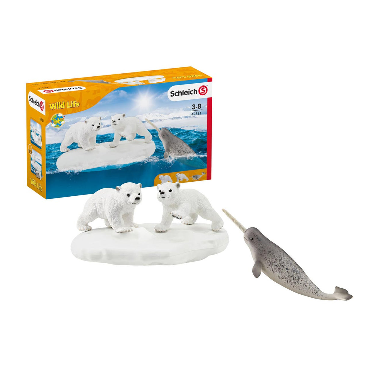 Schleich Wild Life polar bear slice party 42531