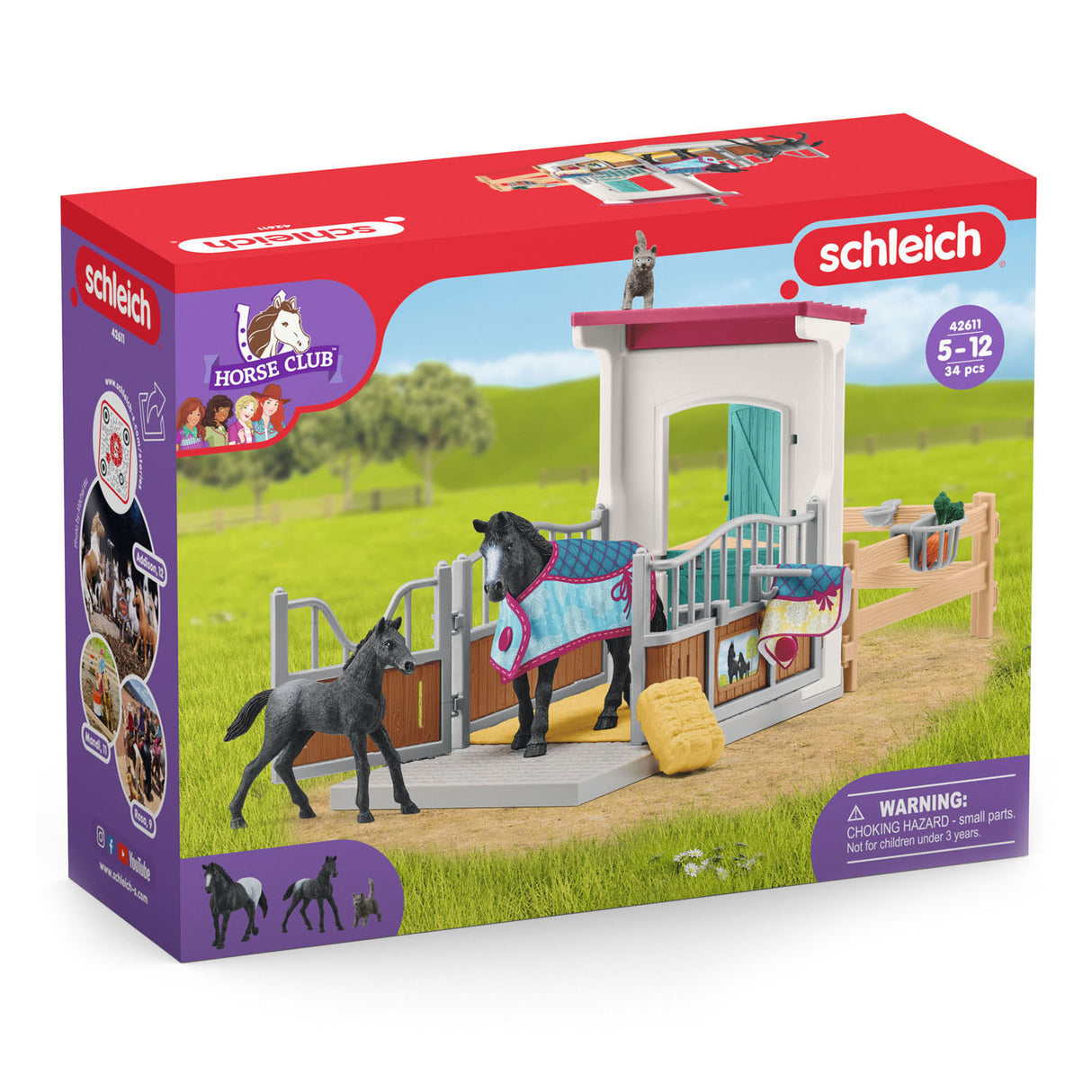 Schleich HORSE CLUB Paardenbox met merrie en veulen 42611