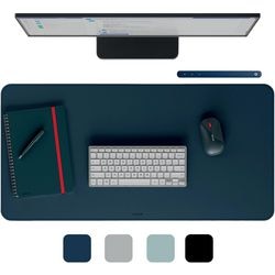 Ceap deisce mór Leitz 80×40 cm – frith-duillín – mata deisce – uiscedhíonach – do luch an mhéarchláir – gorm oíche