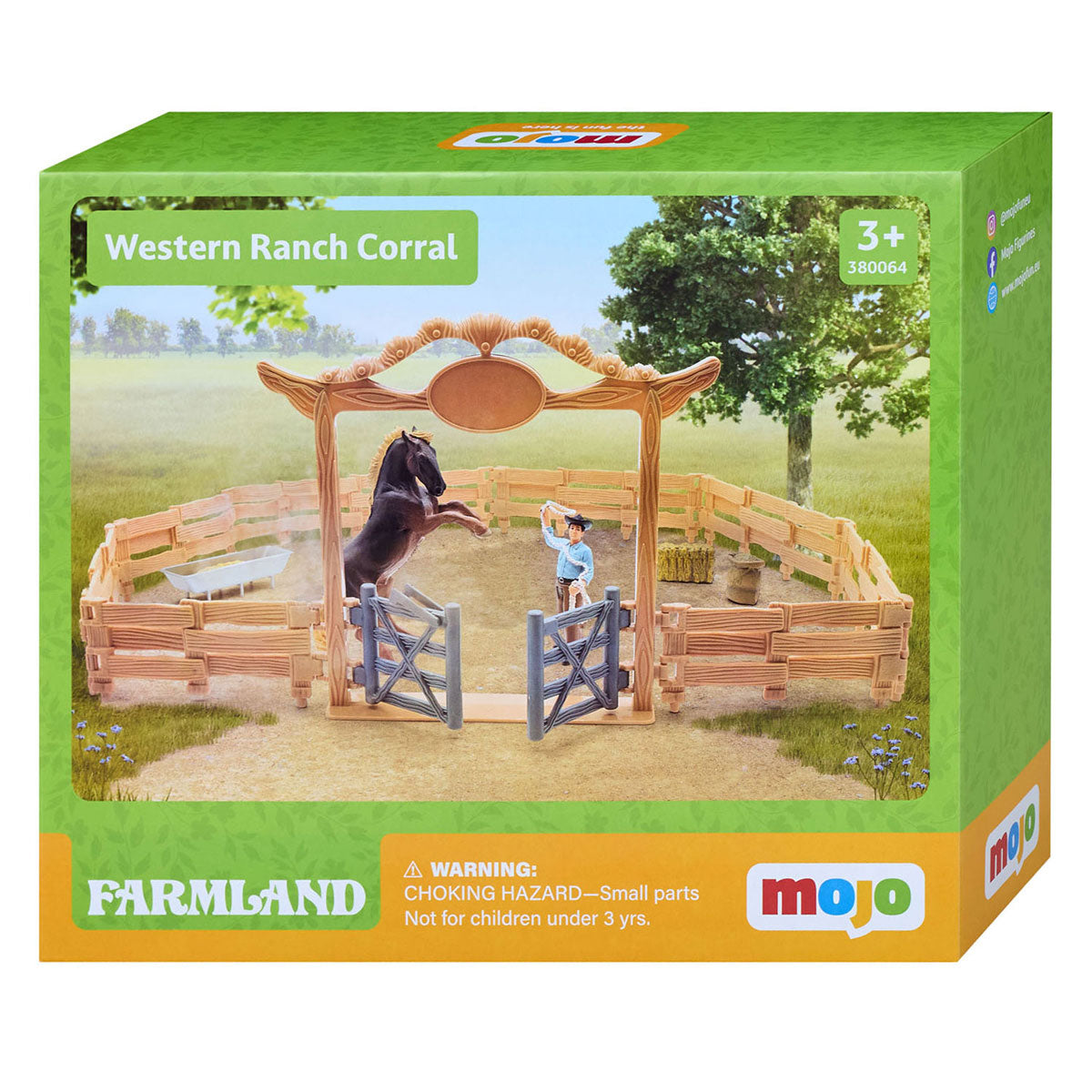 Mojo Farmland Western Ranch with Horse and Cowboy Play set 380064