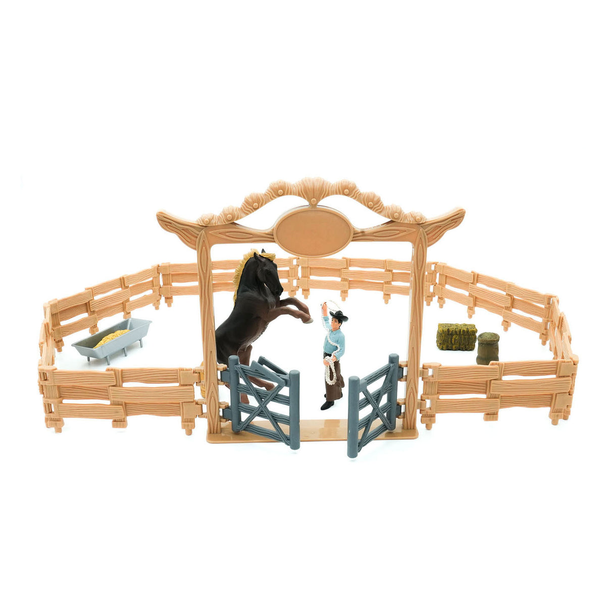 Mojo Farmland Western Ranch with Horse and Cowboy Play set 380064