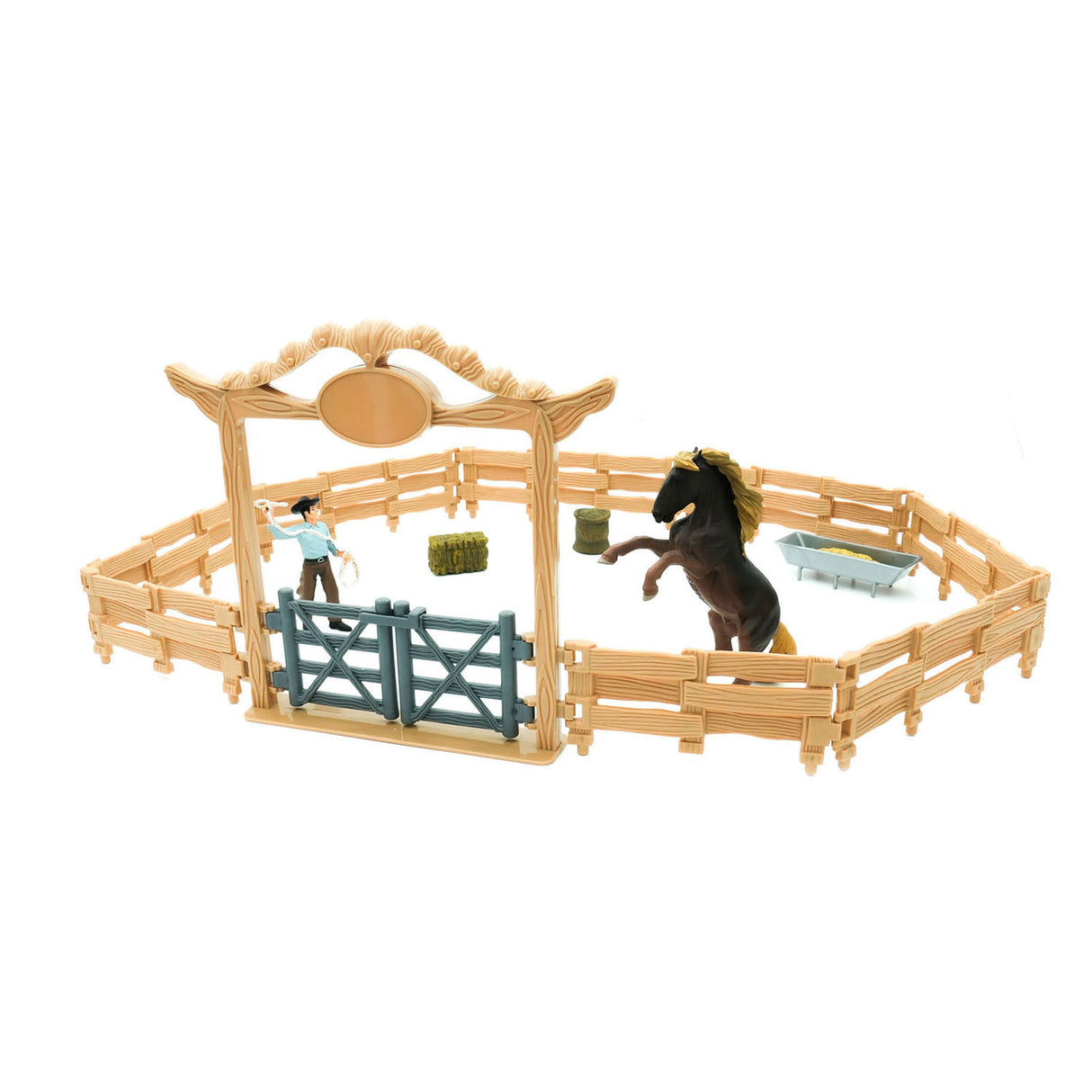 Mojo Farmland Western Ranch with Horse and Cowboy Play set 380064