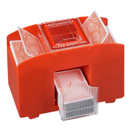 Relaxdays Card Shuffler Battery Operated Red 4 Decks | 6 pieces