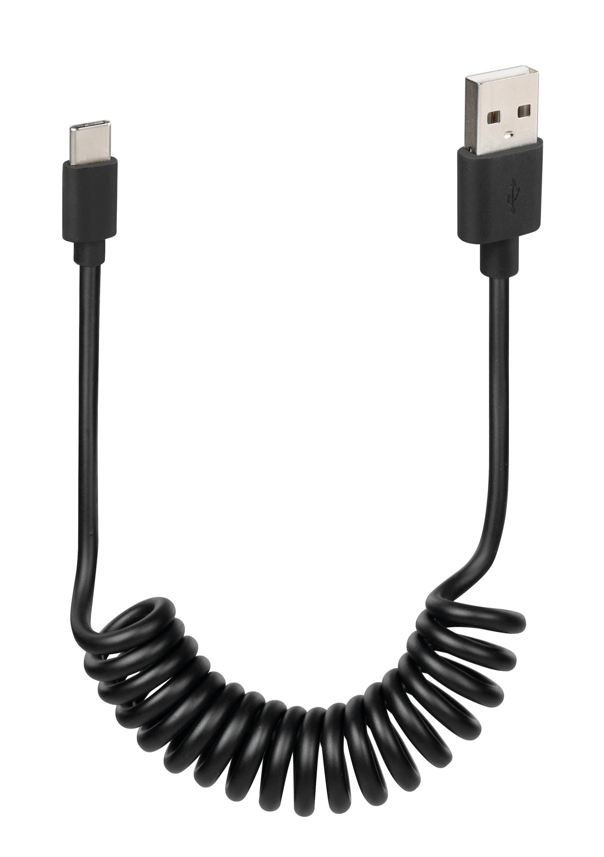 Lamp cable lamp coiled cable USB-C 1 meter black