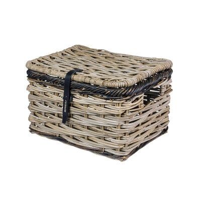 Basil Bicycle Basket Dijon Large con macello di nero