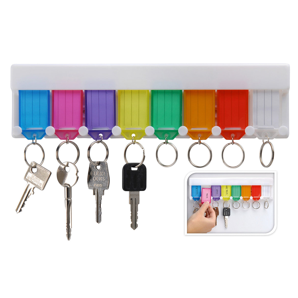 Key rack with key chains, 8th.