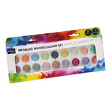 Watercolor Set Metallic, 18 colors