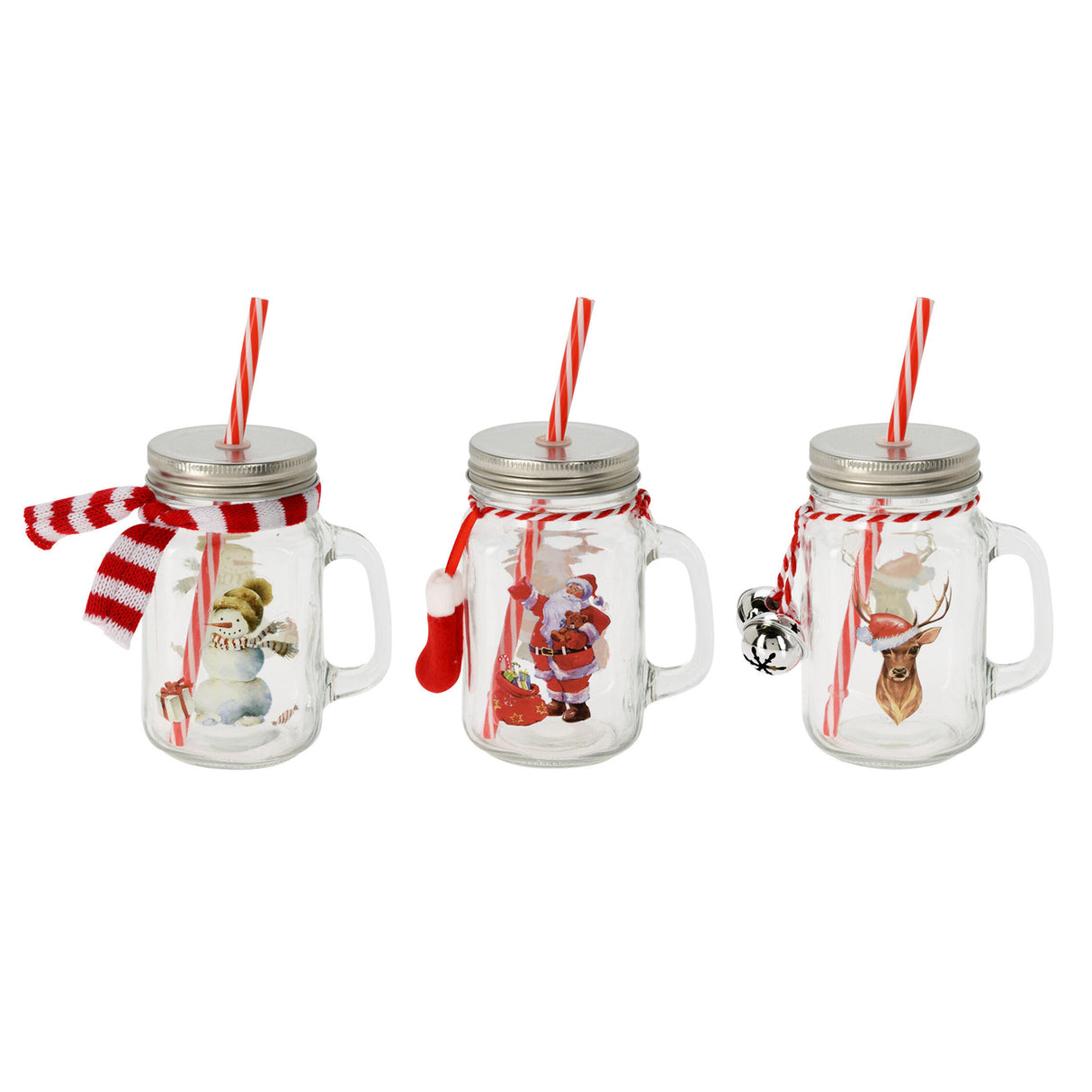 Trinkglas Weihnachten mit Griff 450 ml, 12st.