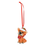 Christmas hanger dog with Santa hat, set of 12 pieces