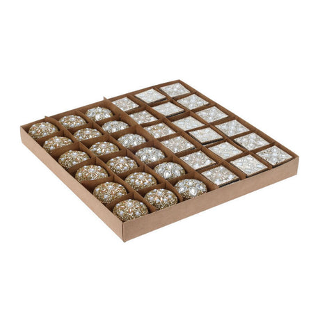 Storage box 4x3cm gold, set of 36