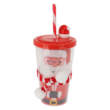 Drinkbekers Kerst met Rietje, Set van 12 stuks