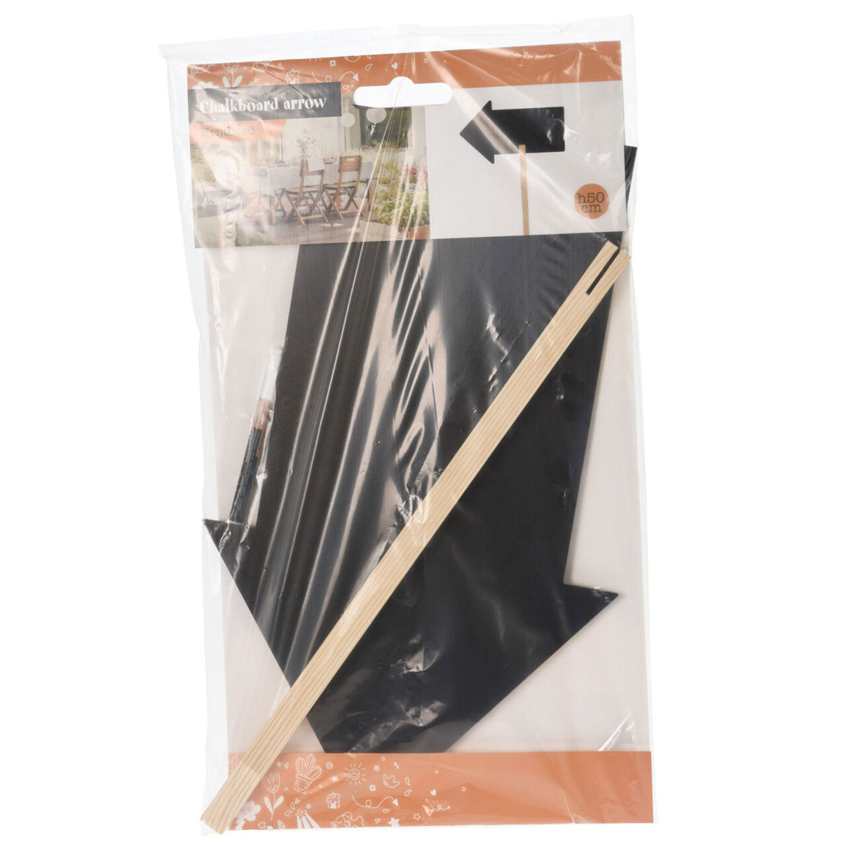 Chalkboard arrow on stick, 50 cm