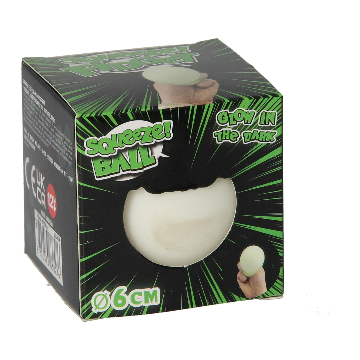 Glow in the dark squeeze ball, 6cm