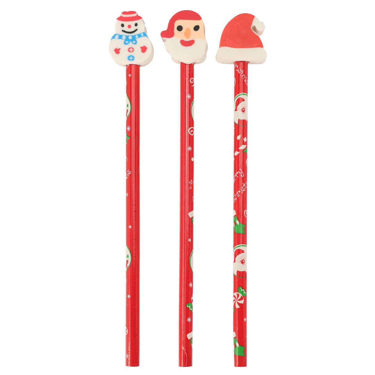 Pencil with eraser Christmas, 3 pcs.